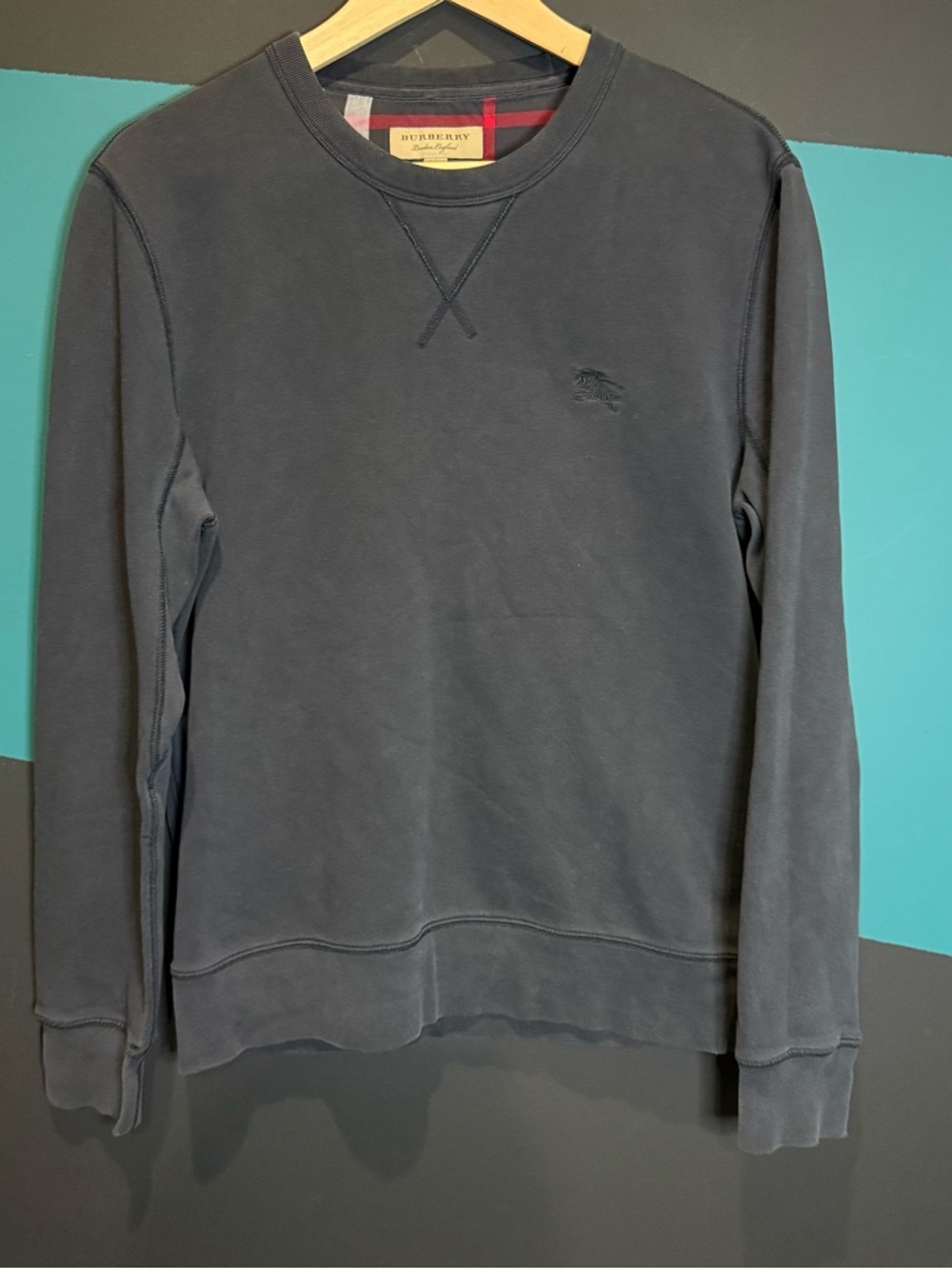 Burberry Dark Navy Crewneck Sweatshirt - Picture 2 of 15